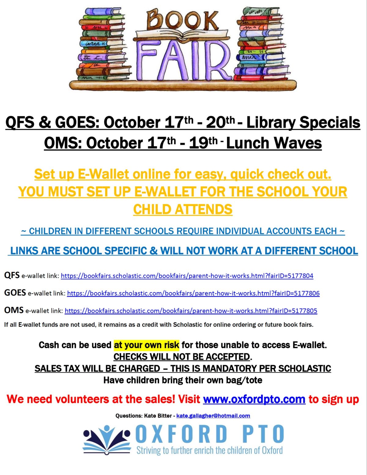 Book Fair Is Coming – OxfordPTO.com