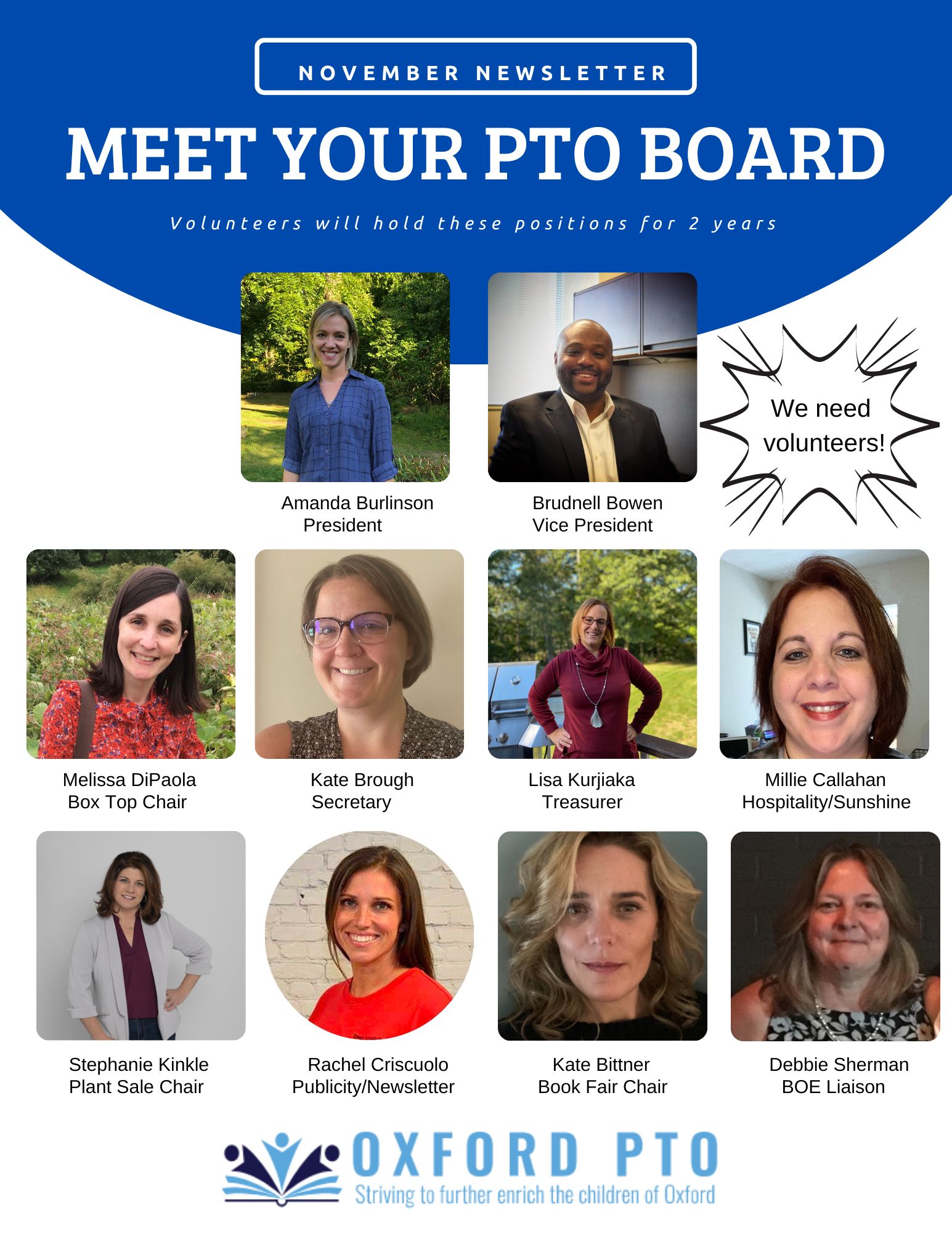 November Newsletter: Meet Your PTO Board Members – OxfordPTO.com